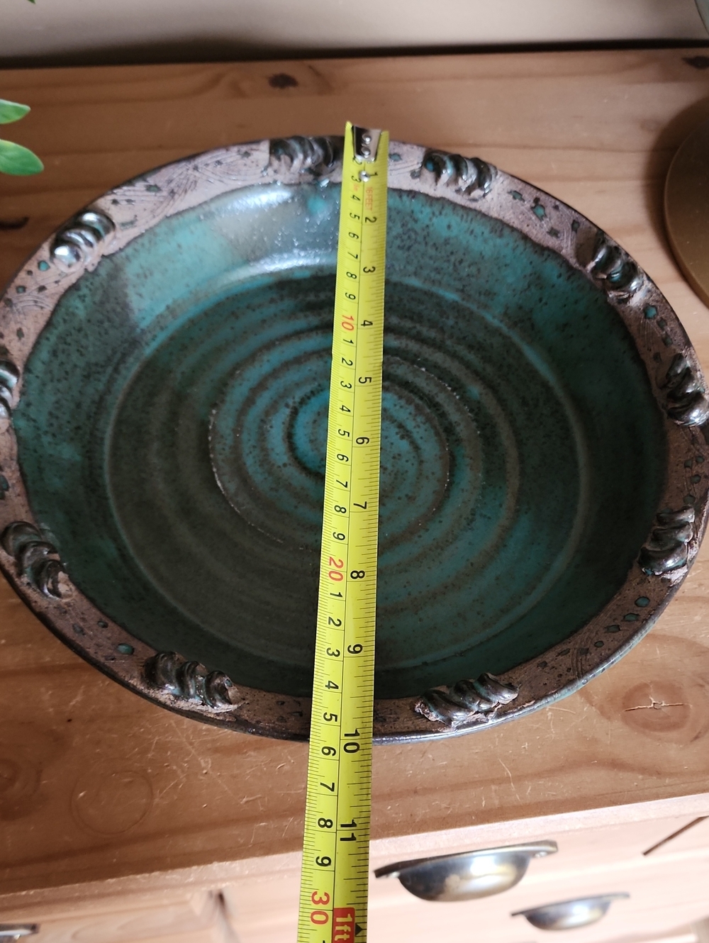Rustic Turquoise Ceramic Bowl - Picture 13 of 14